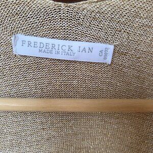 Beautiful Frederick Ian-Stunning Gold Metallic open Cardigan